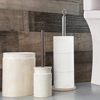 Creative Scents Rustic Luxe Small Bathroom Trash Can 1.53 Gal / 5.8L - Oval Bathroom Garbage Can Bin for Modern Farmhouse Decor - Small Waste Basket for Bathroom and Bedroom