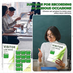 1 Pack Visitor Badges with Carbon Copy Visitor Stickers Letter Size Visitor Log Book Protecting Privacy Pages Register Book Business Guest Name tag for School Clinics Church-225 Badges 30 Memo Pages