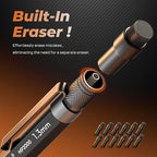 Nicpro 1.3mm Mechanical Pencil Set in Leather Bag with Waterproof Field Notebooks, 3PCS Metal Heavy Duty Carpenter Pencil with Lead Refill & Eraser for Outdoor Journal Travel Drafting Drawing
