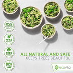 Ecovita 100% Compostable Paper Plates [9 in.] – 150 Disposable Plates Eco Friendly Sturdy Tree Free Liquid and Heat Resistant Alternative to Plastic or Paper Plates