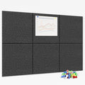 Neatsure Large Cork Board for Wall, 36" x 24" Bulletin Board with Pushpins, 6 Panels Felt Tiles Tack Push Pin Board for Office, Dark Gray