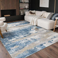 GENIMO No Crease Non Slip 6x9 Area Rugs for Living Room, Craft Woven Modern Abstract Rug, Soft Floor Carpet, Single-Piece Rugs for Bedroom, Dining Room, Office, Blue