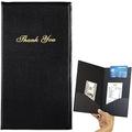Gold Lion Gear Check Presenters for Restaurants Bulk 40 Pack - 5.5 x 10 Inch Double Side Check Presenter with Gold Thank You Imprint - Receipt Holder for Organized Payments - Black