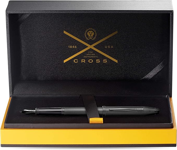 Cross Century II Refillable Fountain Pen, Fine Nib, Includes Premium Gift Box - Black Micro-Knurl