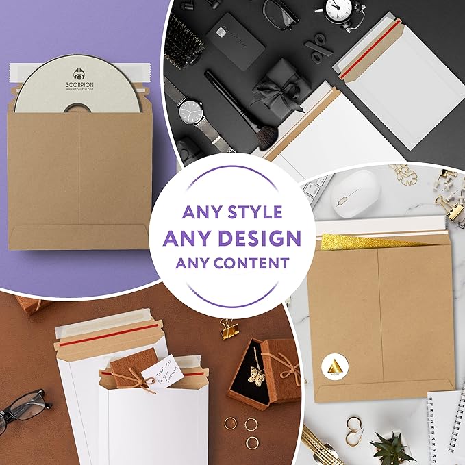 APQ White Rigid Mailers 14 7/8 x 11 7/8 Inches. Pack of 10 Photo Mailer Envelopes. Flat Cardboard Mailers Self-Seal Closure. Sturdy Cardboard Photo Envelope. Recyclable Hard Shipping Envelopes Rigid
