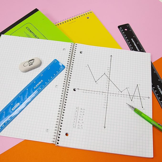 BAZIC Products Shatterproof Flexible Curve Ruler 12" (30cm), Inches Centimeter Metric Measuring Drafting Rulers, for Students School Supplies, 6-Pack