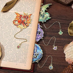 Fantasy Fourth Wings Dragon Bookmarks -4 Designs: Fire Red,Ice Blue,Thunder Purple,Forest Green-Unique Cool Metal Book Marks for Men Women, Inspirational Gift for Kid, Readers, Book Lovers, Collectors
