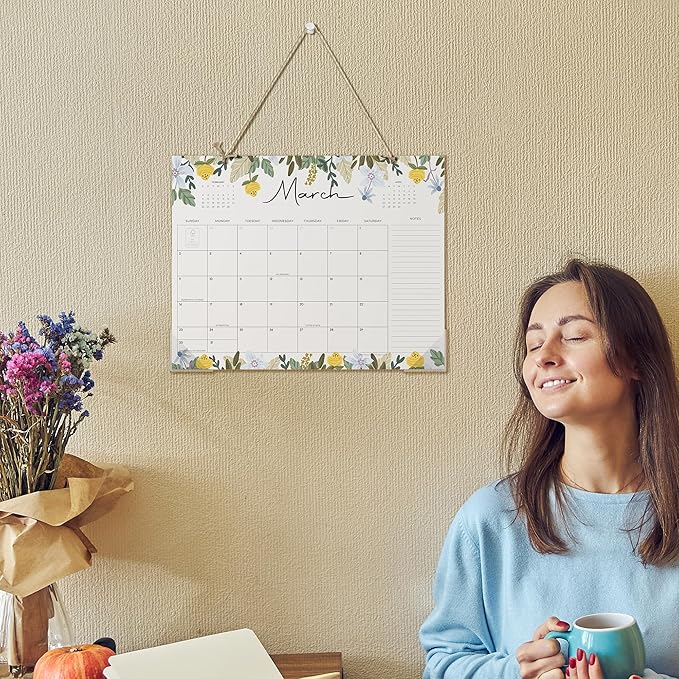Desk Calendar 2026, Dexmon Desk Pad Calendar 15 x 12 Inch 18 Months Runs From January 2026 to June 2027, Floral Design Calendar 2026 for Home School and Office