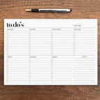 Weekly Planner Pad, Weekly To Do List Notepad, Tear Off Undated Weekly Planner Notepad, A4 Size (8,3" X 11,7"), Premium Thick Paper with Cardboard Back Support, Weekly Desk Planner by Hadigu