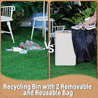 efluky Recycling Bin 100L, 26 Gallon Recycle Bins for Kitchen Indoor Outdoor Home with 2 Removeable and Reusable Inner Bag, Tall Recycle bin for Bottle Can Plastice Stickers (Beige)