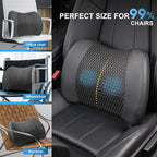 Lofty Aim Memory Foam Lumbar Support Cushion Relieves Lower Back Pain Car Seat Office Chair and Wheelchair Back Pillow with Breathable 4D Mesh Black