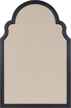 Kate and Laurel Hogan Farmhouse Framed Arch Fabric Pinboard, 24 x 36, Black, Decorative Bulletin Board with Moroccan Arch and Linen Fabric Pinning Surface for Wall