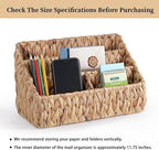 DINGTAI Natural Farmhouse Desk Organizers and Storage, Large Countertop Mail Holder, Tabletop Organizer (Water Hyacinth)