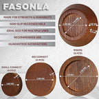 FASONLA Bed Risers, Furniture Risers (Set of 8-Height 1") Can be Adjusted to 2'' 3''or 4'', Lifts Furniture Risers, Solid Natural Wood Risers, Non-Slip Recessed Hole (Walnut Color)