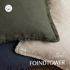 Foindtower Set of 2 Decorative Linen Fringe Throw Pillow Covers Farmhouse Cushion Cover with Tassels Accent Pillowcase for Couch Bed Sofa Living Room Home Bedroom Decor,12×24 Inch,Dark Olive Green