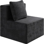 WLIVE 32'' Boneless Couch for Living Room, Modular Sectional Sofa, Cloud Memory Foam Couch L Shape with Chaise, Black