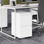 Fesbos 2 Drawer Vertical File Cabinet - Mobile Filling Cabinet with Lock for Legal/Letter Files - Office Storage File Cabinet with Wheels Under Desk - Assembly Required