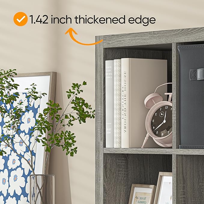furtble Bookshelf with Storage Bins, 20-Cube Storage Organizer with Back Panels, Modern Bookshelf for Bedroom, Multifunctional Display Cube Bookshelves for Living Room, Bedroom, Home Office