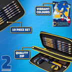 SONIC THE HEDGEHOG Pencil Case for Kids Stationery Set Pens Colored Pencils Mini Notebook School Supplies Gamer Gifts for Boys