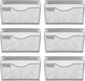 EasyPAG 6 Pack Wall File Organizer with Label Panel, Mesh Hanging File Folder Organizer for Letter/A4 Size Folders, Wall Mounted Vertical Mail Holder for Paperwork, Office, Home, School, Silver