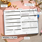 Clever Fox Planner – Undated Weekly & Monthly Planner for Productivity, Time Management & Goals – Organizer Journal – A5 (Sky Blue)