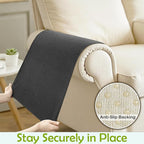 Couch Arm Covers, Waterproof Armrest Cover for Sofa, Armchair, Loveseat, Non-Slip Recliner Arm Covers, Sofa Headrest Covers, Arm Chair Covers Set of 2 (Dark Gray, 24"×20")