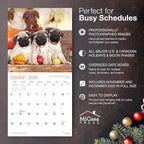 MICASA PRESS Pug Puppies 2026 Wall Calendar 12 Month | 12" x 24" Open | Thick & Sturdy Paper | Holiday Gift | Cute Puppy Dog Calendar 2026