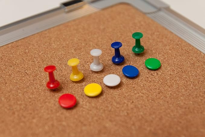 Cork Board Set for Wall - Bulletin Board Corkboard 16 x 12 in with 10 Thumb Tacks - Small Wall Hanging Pin Board Message Board Tack Board Organizer for Home, Office, Desk and Cubicle (16x12 inch)