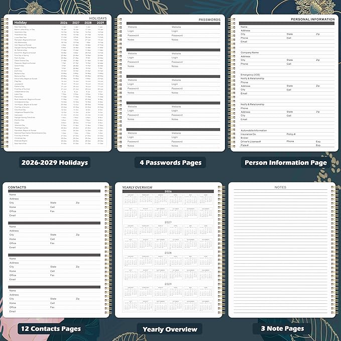 2026-2029 Monthly Planner/Calendar - 3 Year Monthly Planner 2026-2029, July 2026 - June 2029, 9'' x 11'', 36 Colorful Months Tabs, Pocket, Note Pages, Holidays, Twin-wire Binding