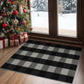 GENIMO Checkered Rug 27.5x44 inches Black and White Outdoor Rug Buffalo Plaid Rugs Mat Fall Doormats Washable Rug for Front Porch Decor Indoor Entrance Patio Balcony Entryway