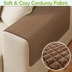 Couch Arm Covers, Waterproof Armrest Cover for Sofa, Armchair, Loveseat, Non-Slip Recliner Arm Covers, Sofa Headrest Covers, Arm Chair Covers Set of 2 (Coffee, 26"×26")