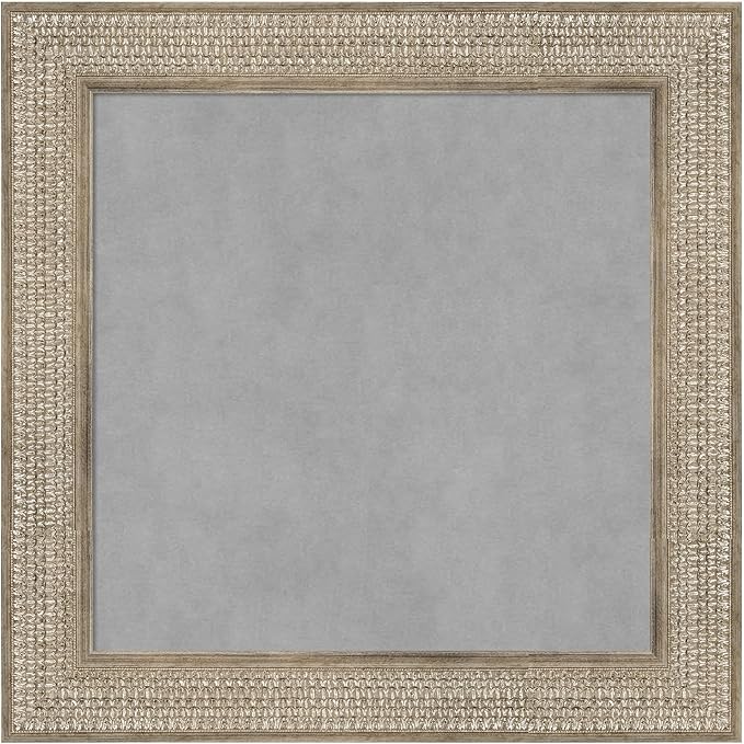 Amanti Art Silver Framed Magnetic Board 26x26 Medium Vision Board for use with Magnets, 100% Metal Sheet to Display Items as Office Decor or for Home Organization in mudroom, Kitchen or Kids Room