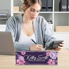 Personalized Name Plate for Desk, Custom Desk Name Plate, Acrylic Name Plate Office Desk Accessories, Personalized Office Gifts for Coworkers Teachers, Employee Appreciation Gifts (B-Watercolor)