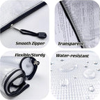 Oaimyy-18 Pcs, Large Mesh Zipper Pouch Document Folders Bag Plastic Zip File Folders for Office Supplies,Travel,Puzzles Games Organizing Storage,Classroom Board Game Organization (Black, 9"x 12")