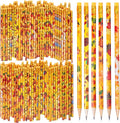 Kolewo4ever 200 Pieces Thanksgiving Pencils Assortment Cylinder Wood Pencil Maple Leaf Autumn Turkey Pencil for Thanksgiving Pumpkin Autumn Gift,6 Styles