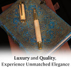 Ellington Pens Luxury Wood Fountain Pen Set – Extra Fine Nib - Includes 6 Ink Cartridges, Wooden Pen Gift Box, Ink Converter - Wood Pen For Writing, Calligraphy, Journaling, Drawing (Maple Harmony)