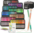 LANRENWENG 400 Pack Gel Pens for Adult Coloring Books, 200 Colored Gel Pen Include 200 Refills with 40% More Ink,Glitter Gel Pens Set for Coloring Books Drawing Journaling Scrapbook Art Supplies