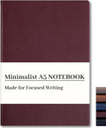 CAGIE Lined Journal Notebook for Men & Women,176 Pages A5 Medium Size Softcover Leather Journals for Writing,Travel,Business,Work & School, 100 GSM Thick Paper (5.7'' x 8.3'') (Burgundy)