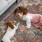 GENIMO 2'6''x8 Runner Rugs for Hallway, Machine Washable Non Slip Vintage Rugs, Low Pile Lightweight Soft Print Rug for enrtyway, Corridor, Home Office, Kitchen, Bordeaux