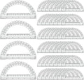 CertBuy 48 Pack Clear Protractor 6 Inch, Plastic Protractor Math Protractors 180 Degrees for Angle Measurement, Protractor for Geometry,Student Math Protractor Ruler for Drawing Geometry Classroom