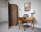 BIRDROCK HOME 3 Panel Seagrass Room Divider - Brown Wash - Folding Sections - Partition Screen - Hand Woven Abaca - Home Decor