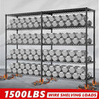 5 Tier Storage Shelves Metal Shelving Unit Load 1500LBS,Adjustable Wire Shelving Pantry Shelves for Storage,Kitchen Shelves Storage Rack for Commercial Garage Shelving Heavy Duty,61.7"W*72.4"H*15.8"D
