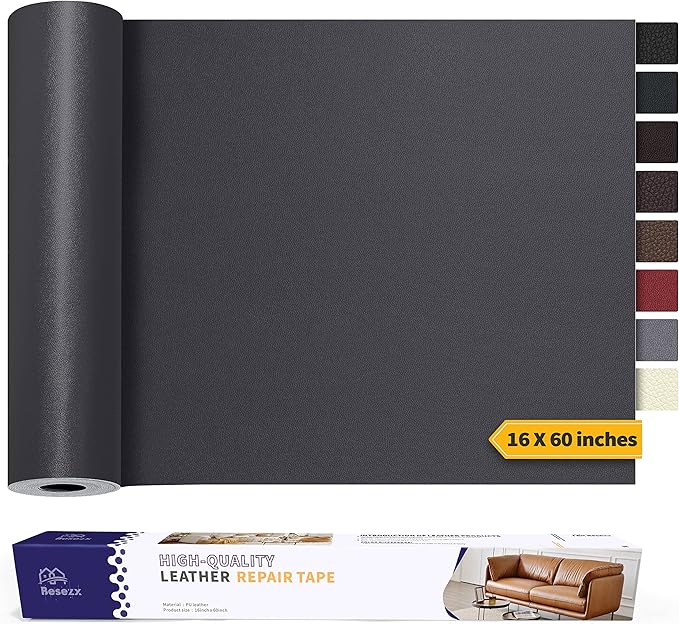 Leather Repair Patch Tape Kit, Self Adhesive Leather Repair for Furniture, Couch, Sofa, Car Seats,Office Chair,Vinyl Repair Kit.60inx16in