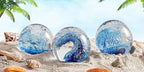 Hand Blown Underwater World of Glass,Office Paperweight Glass for Desk,Home Decor Collectible,Aquarium Decor,Office Decor Ocean Lovers (Ocean Wave)