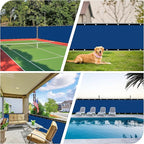 iCover 6x12ft Privacy Screen Fence, Outdoor Fencing Panels, Garden Windscreen Mesh Shade Sail Net Barrier, Include Reinforced Bindings and Brass Grommets Cable Zip Ties, Blue