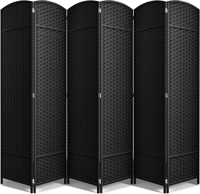 Sorbus 6 Panel Room Divider 6 ft. Tall - Privacy Screen, Extra Wide Double Hinged Panels, Mesh Hand-Woven Design, Partition Room Dividers and Folding Privacy Screens, Wall Divider for Room Separation