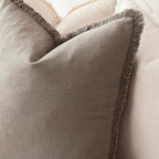 Foindtower Set of 2 Decorative Linen Fringe Throw Pillow Covers Boho Farmhouse Cushion Cover with Tassels Soft Accent Pillowcase for Couch Chair Sofa Bed Living Room Home Decor,18×18 Inch,Brown Tan