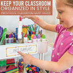 Desk Name Tags for Classroom -25 Student Name Plates for Classroom Kindergarten, Preschool, 1st, 2nd & 3rd Grade, 9x3 Teacher Nameplates for Student Desks & Cubbies, Pastel Nametags
