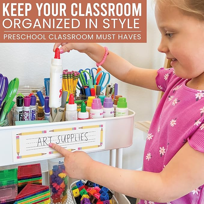 Desk Name Tags for Classroom -25 Student Name Plates for Classroom Kindergarten, Preschool, 1st, 2nd & 3rd Grade, 9x3 Teacher Nameplates for Student Desks & Cubbies, Pastel Nametags