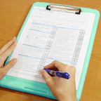 Think2Master [3 Pack] Teal Plastic Storage Clipboard. | 25% Heavier & Sturdier| Heavy Duty and Won’t Flex Like Other Brands (Compare The Weight). Storage Compartment Holds 150 Letter Sized Paper.